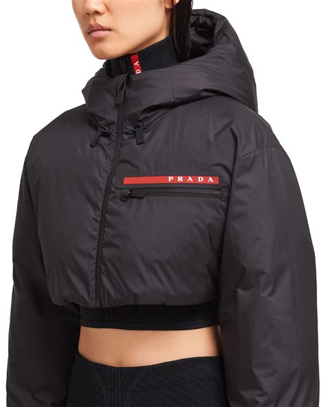 prada cropped puffer jacket|crop puffer jacket h&m.